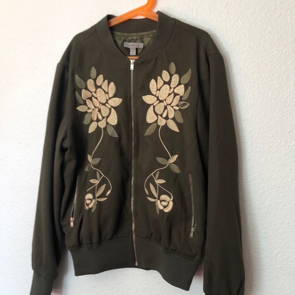 Floral green jacket
